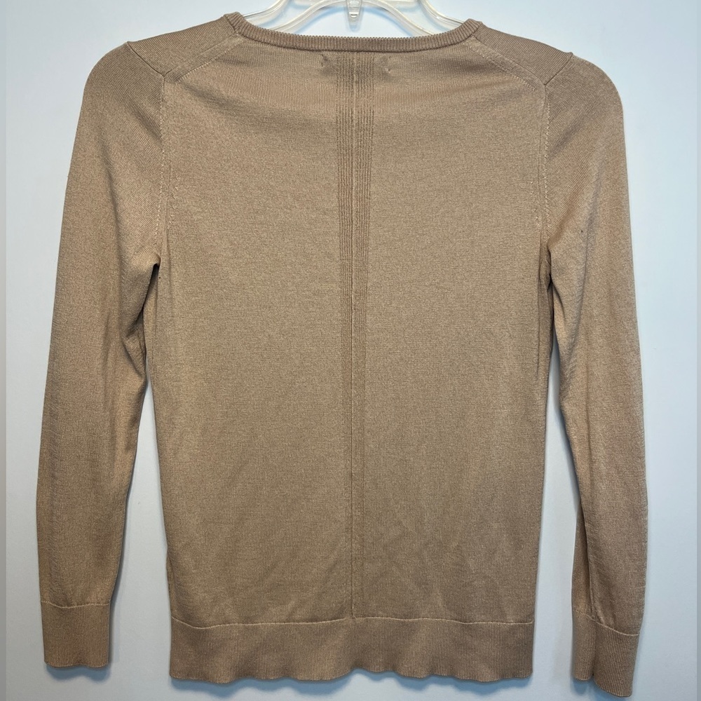 Banana Republic Silk Cashmere Camel Brown Long Sleeve Crew Neck Sweater Sz S - Picture 8 of 8